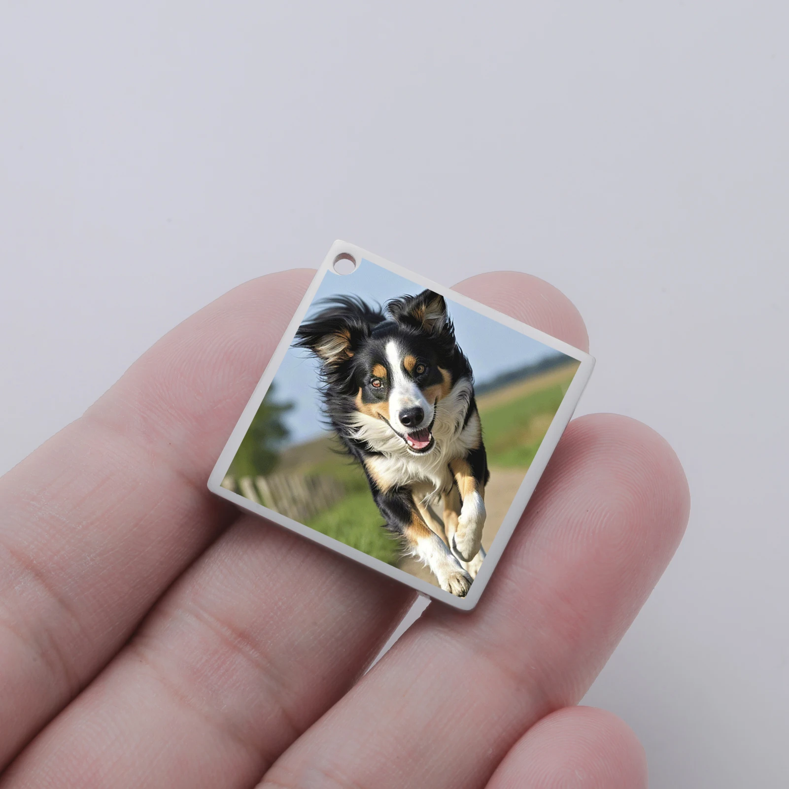 

Kkjoy Ultra Exquisite Diamond Color Printed Pendant Customizable Photos Cute Pets Family Loved Ones Friends Your Jewelry Gifts