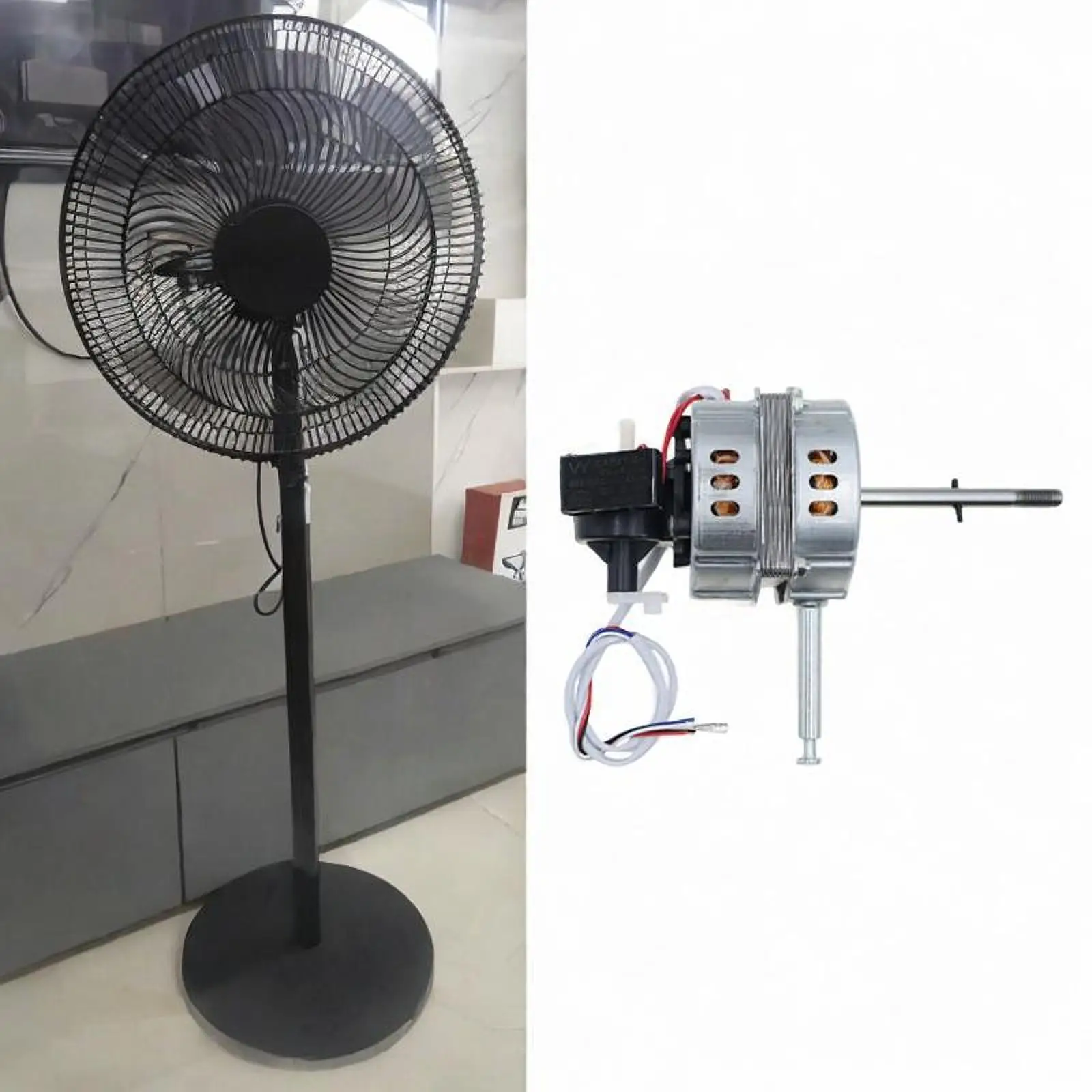 

Fan Motor 50W Replacement Wire Motor High Performance Table Fan Motor for 10 -12 inch Wall Fan Stand Fan Table Fan Low Noise
