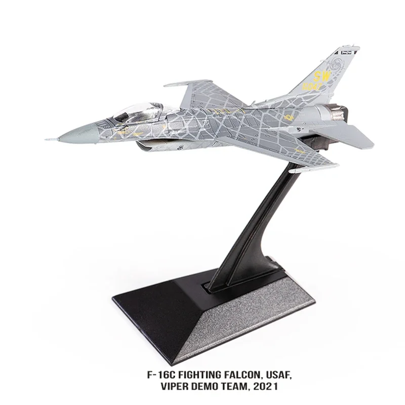 Diecast Metal Alloy F16 Model 1/144 Scale F16C F-16C Fighting Falcon USAF Aircraft Airplane Fighter Model Toy For Collection