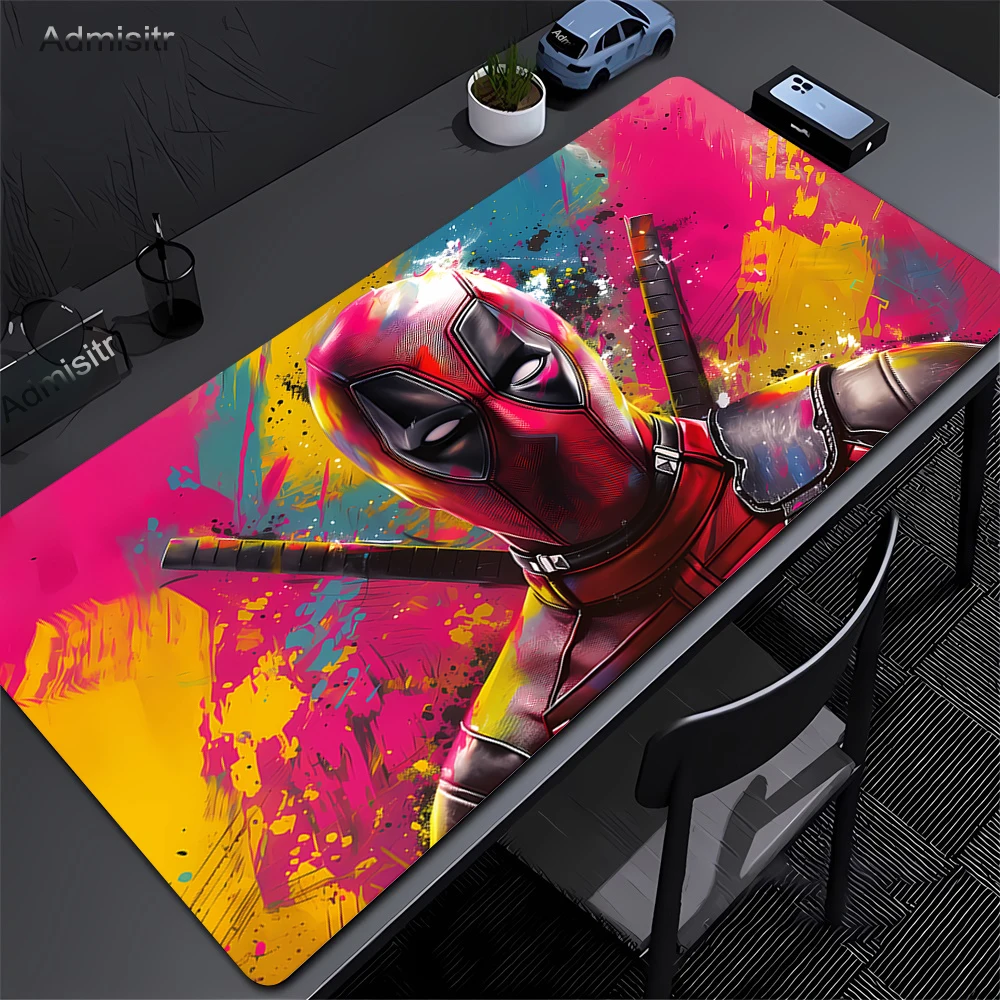 لوحة ماوس مارفل ديدبول أنيمي مكتب ألعاب الكمبيوتر خزانة ماوس حصيرة كمبيوتر محمول 900x400 لوحة مفاتيح لوحة ماوس ممتدة حصيرة مكتبية سجادة رائعة #2