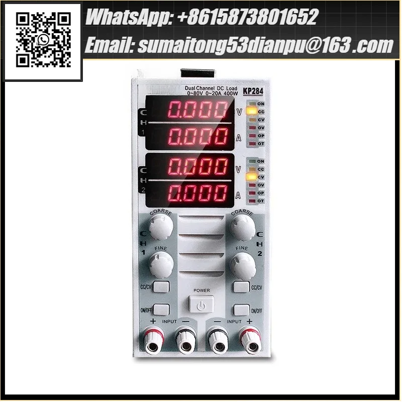 Battery Capacity Test LED Display Load Meter 220V Dual Channel DC Electronic Load Tester KP284