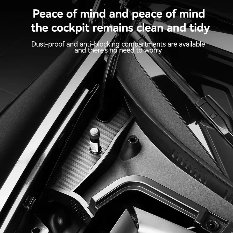 Car Front Cabin Anti-Clog Cover for Tesla Model Y Juniper /YL Frunk Water Channel Leaf Anti-block Drain Gutter Filter Net Mesh