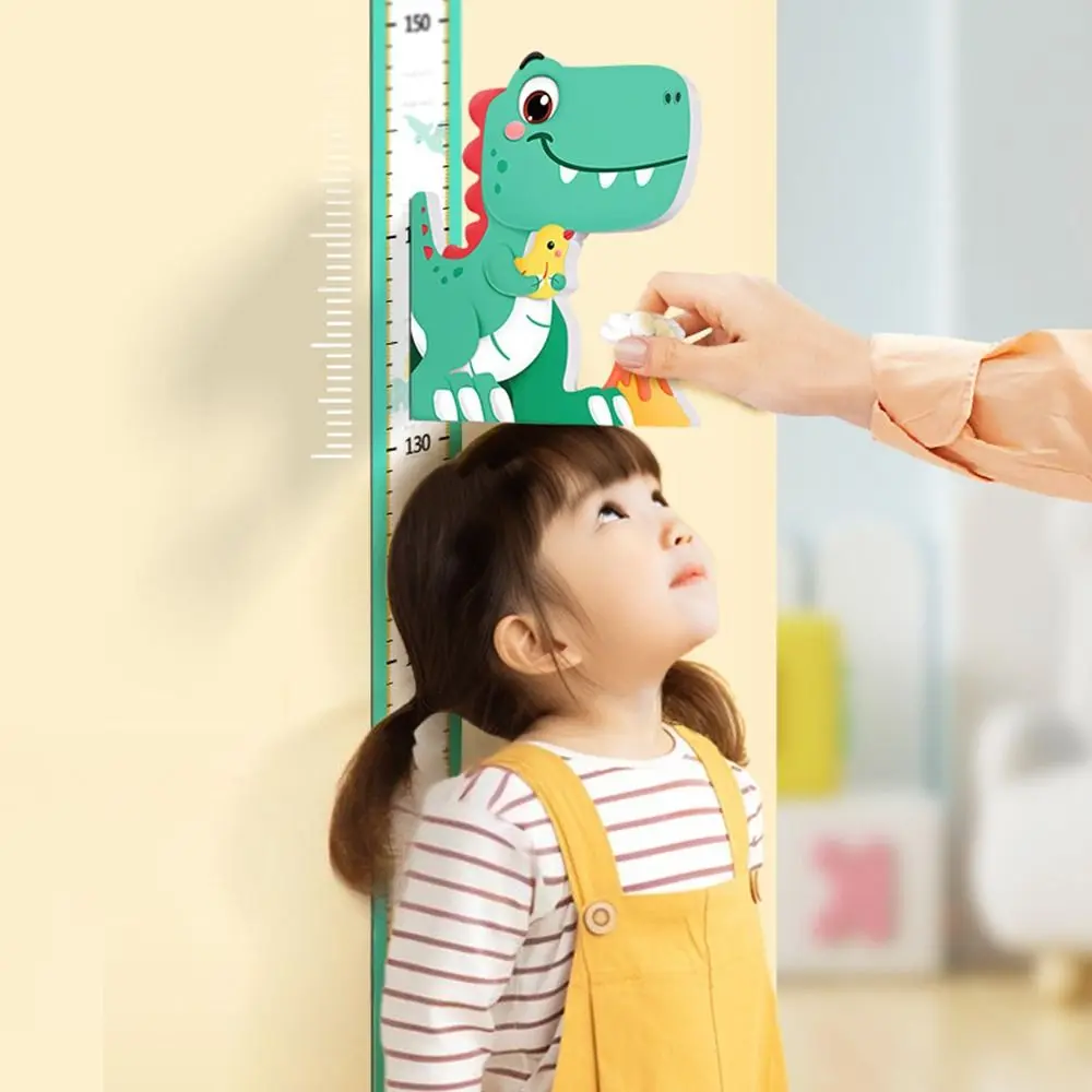 3D Cartoon Animal Children's Height Ruler Multicolor Self Adhesive Height Measurement Stickers Wall Art Removable Growth Chart