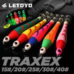 AS 56g75g94g113g150g Hard Bait TRAXEX Glow Shrimp Hook Crowns Squid Jigs Sea Fishing Lure Set Artificial Cuttlefish Octopus