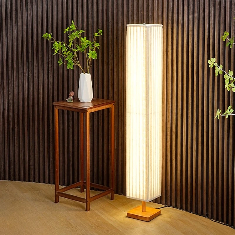 &*Q New Chinese retro floor lamp Zen atmosphere bedroom study decorative floor