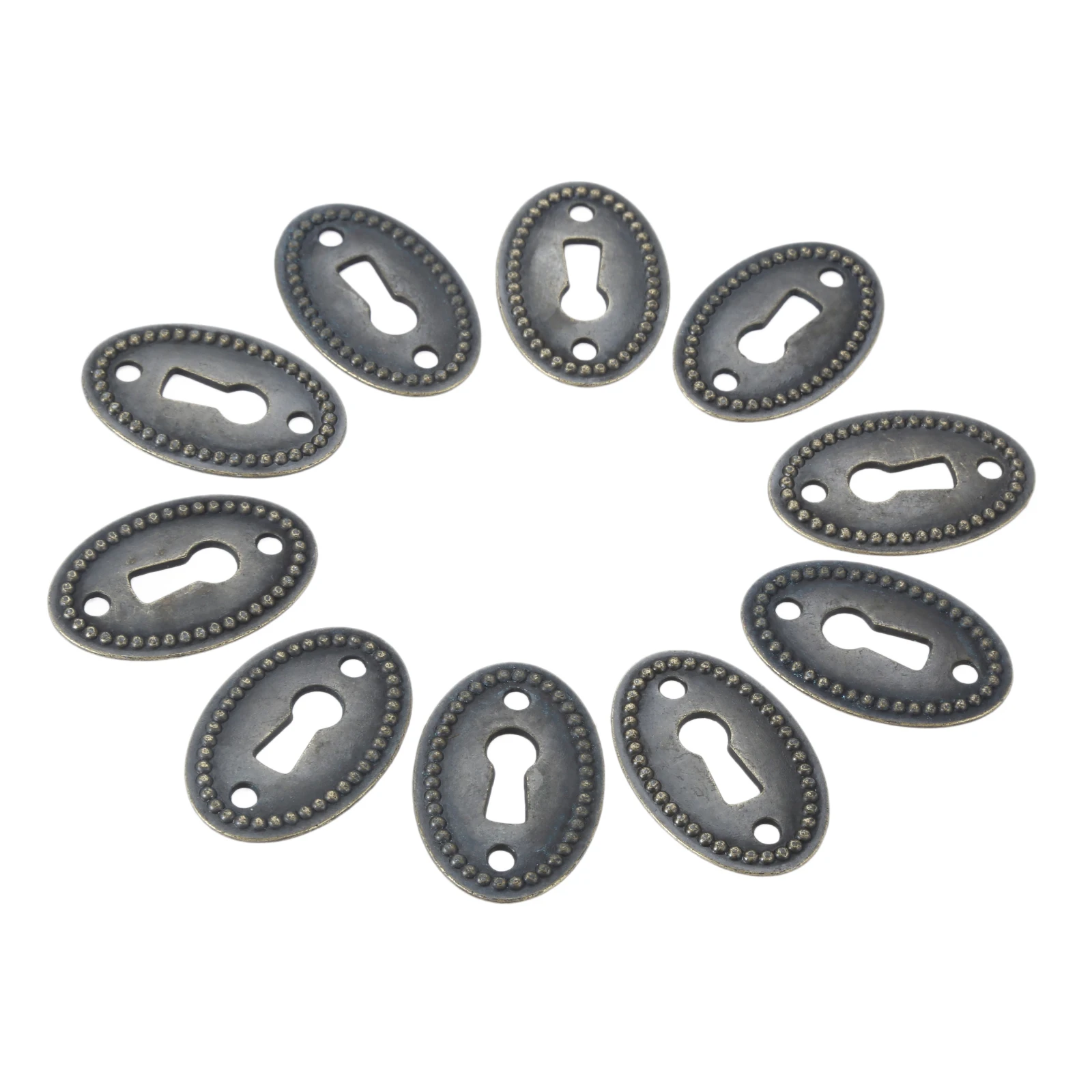 10Pcs/20Pcs Oval Shape Keyhole Cover Antique Bronze Color Keyhole  Antique Chinese Style Cabinet Lock Furniture Hardware