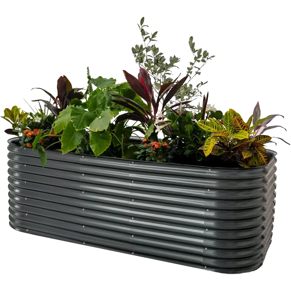 

garden 32" Tall Raised Garden Bed Kits,for Vegetables Flowers Fruits Oval Metal Raised Garden,10 in 1 Modular Raised Planter Box