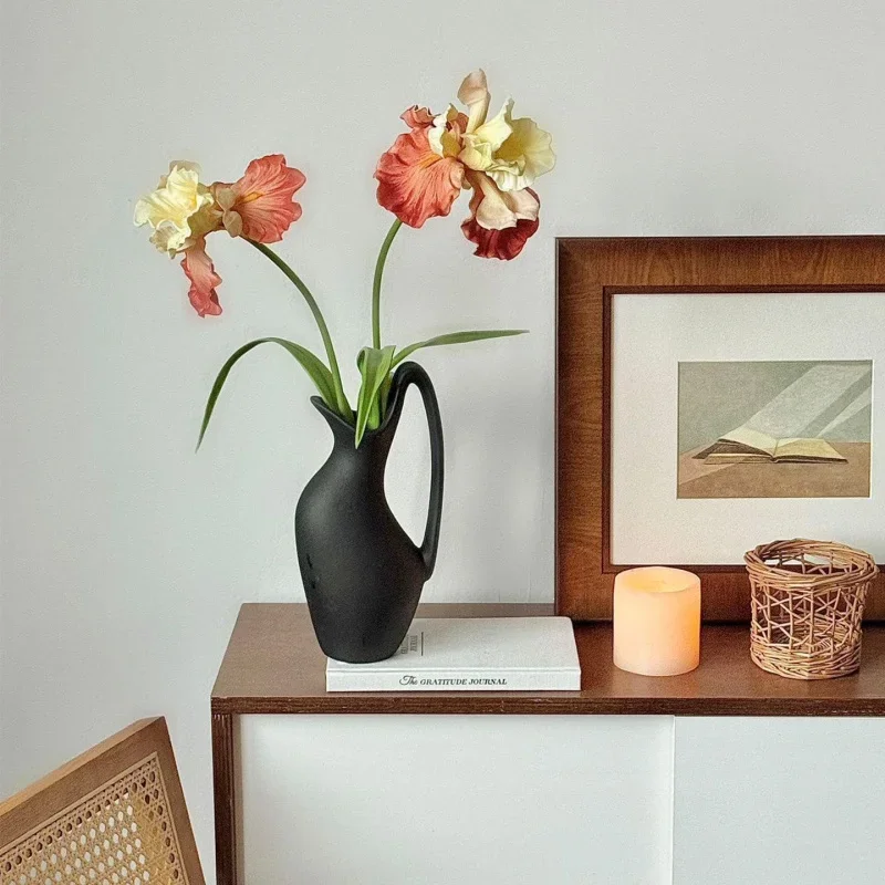 Nordic Ceramic Swan Vase Modern Minimalist Flower Arrangement Pitcher Vase Home Hotel Living Room Decor Table Centerpiece