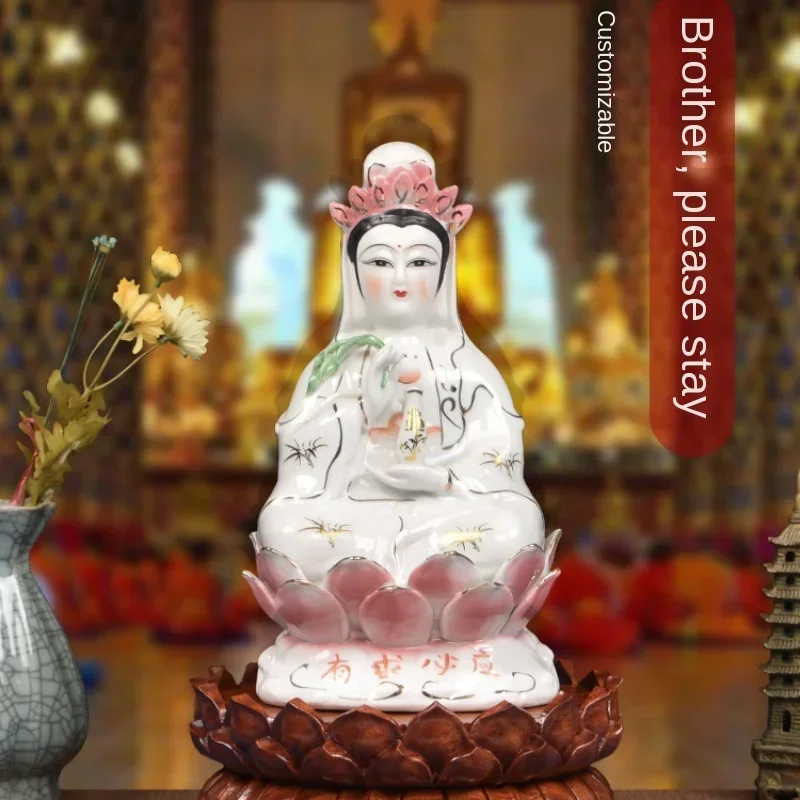 

Wholesale Price Buddha Statue Guanyin Bodhisattva Lotus Pedestal Wooden Decoration Solid Wood Base HOT SALES FLASH SALE