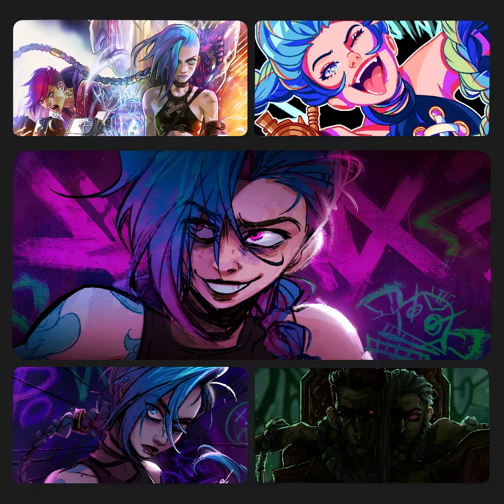 L-league Of Legends Anime Jinx Mousepad Mouse Mat Desk Mat With Pad Gaming Accessories Prime Gaming XXL Keyboard Pad Padding Ma