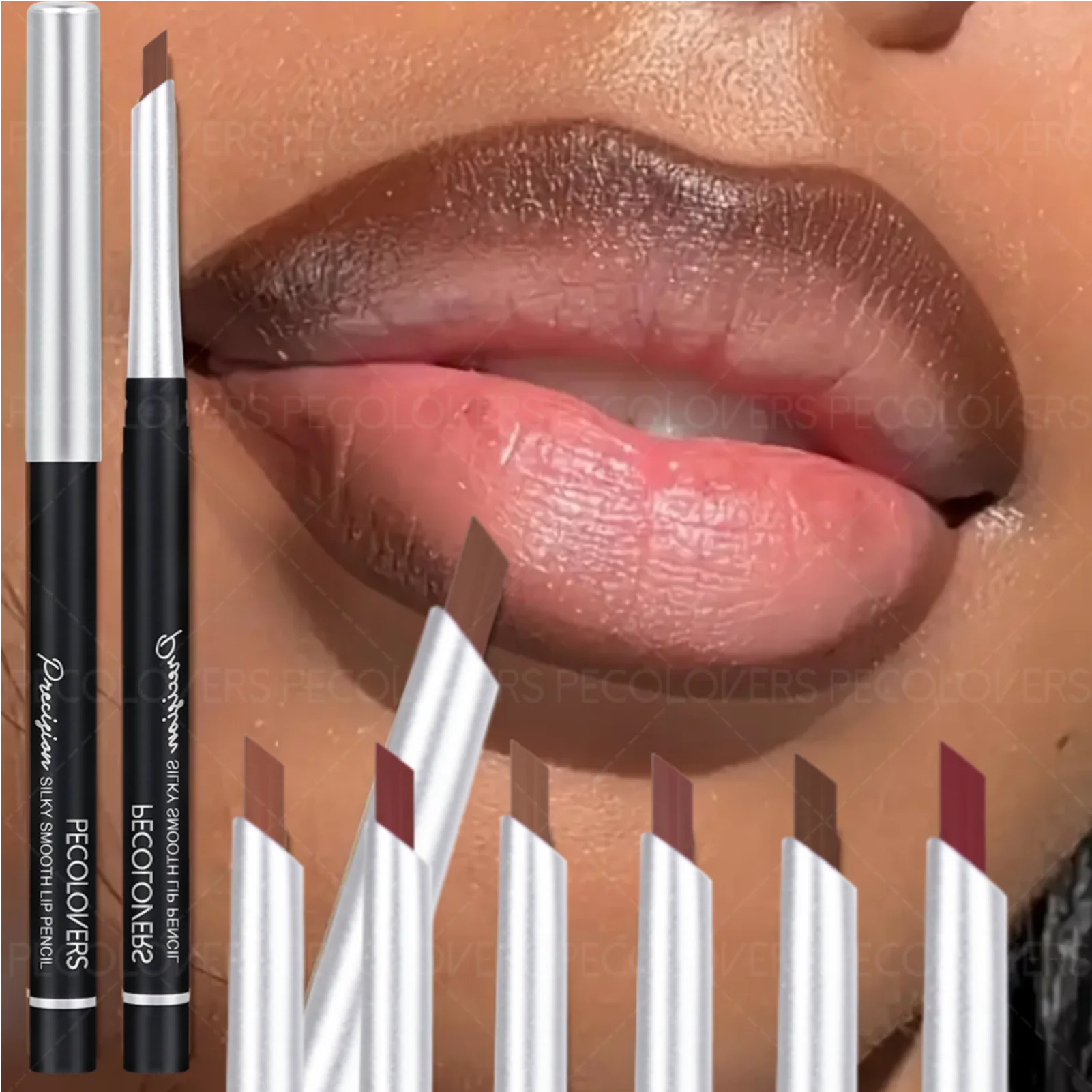 Caneta delineadora labial à prova d'água de longa duração, fórmula à prova de suor, ideal para criar looks delicados de maquiagem, 1 peça