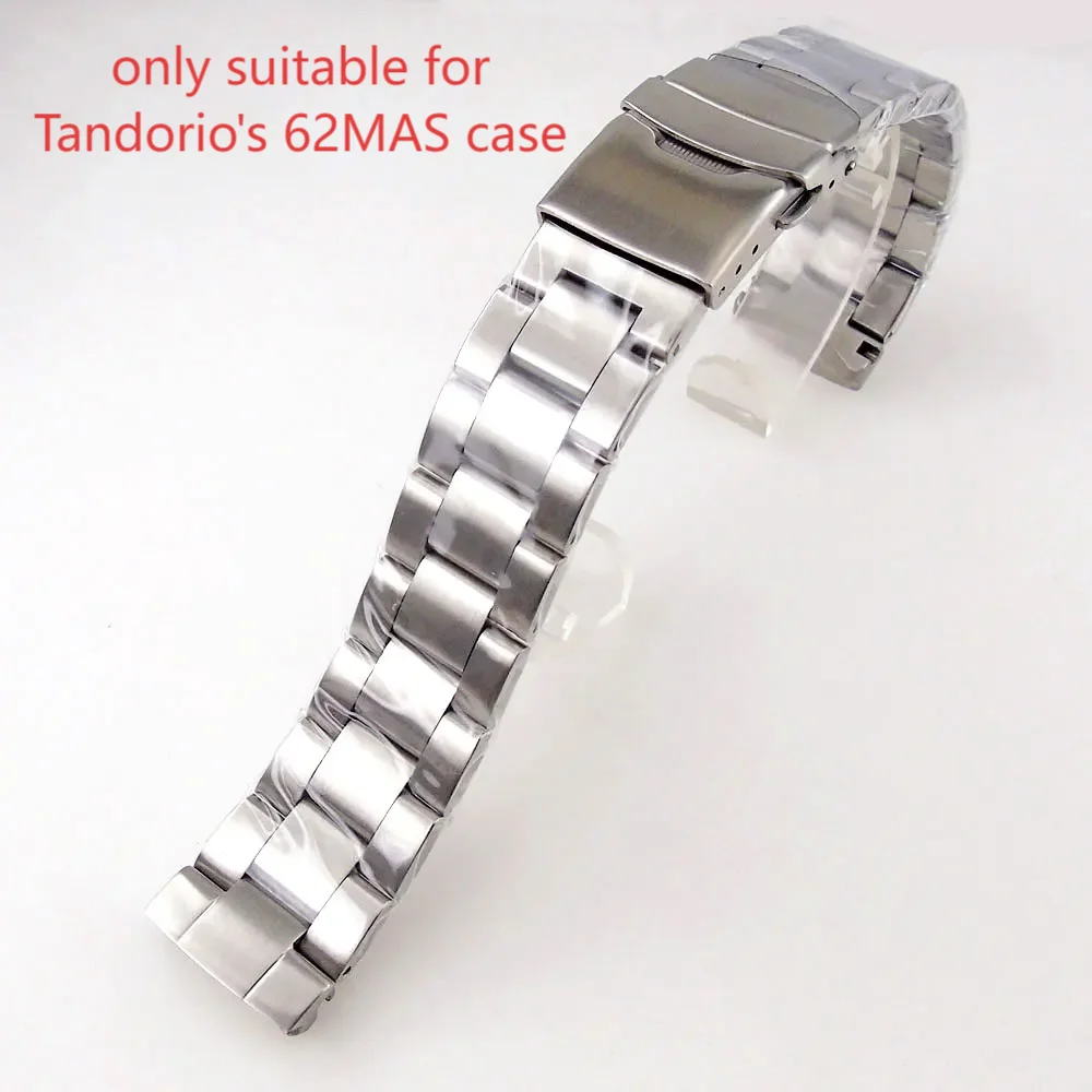 Nologo 62mas Dây Đồng Hồ Dây Thép Không Gỉ Vòng Tay Cho Tandorio Lặn Chống Thấm Nước Đồng Hồ Đeo Tay Bàn Chải 316L Cong Cấp Dây Đeo Đồng Hồ