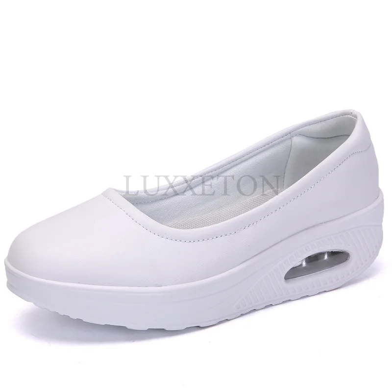 Fashion Plus Size Women Casual Shoes Height Increase Swing Shoes Wedges Sneakers Slip on Loafers Comfortable Nurse Work Shoes