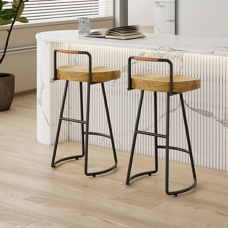 

Bar Chair Modern Minimalist Casual Bar Chair Nordic Solid Wood Home Dining Stool Front Desk Barhocker Metal Bar Furniture