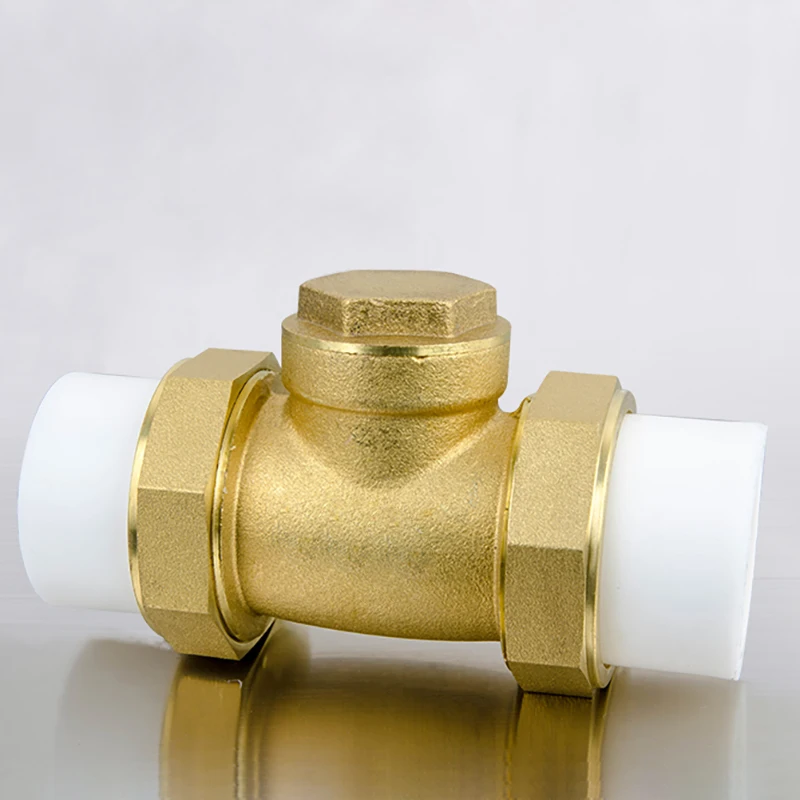 Brass Horizontal Check Valve With PPR Double Movable Joints For Prevent Water Backflow