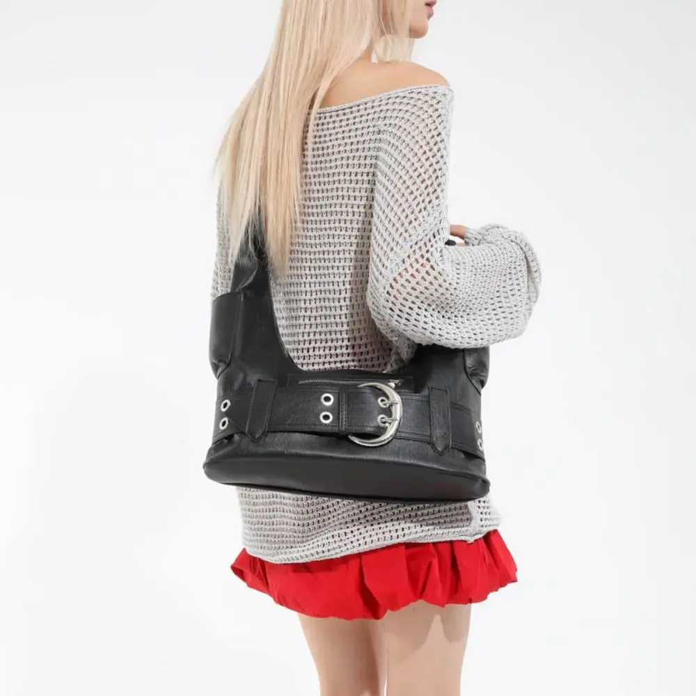 

Personality Metal Stud Rivet Shoulder Bag Punk Style Sweet Cool Y2k Underarm Bag Large Capacity Spicy Girl Tote Bag Lady