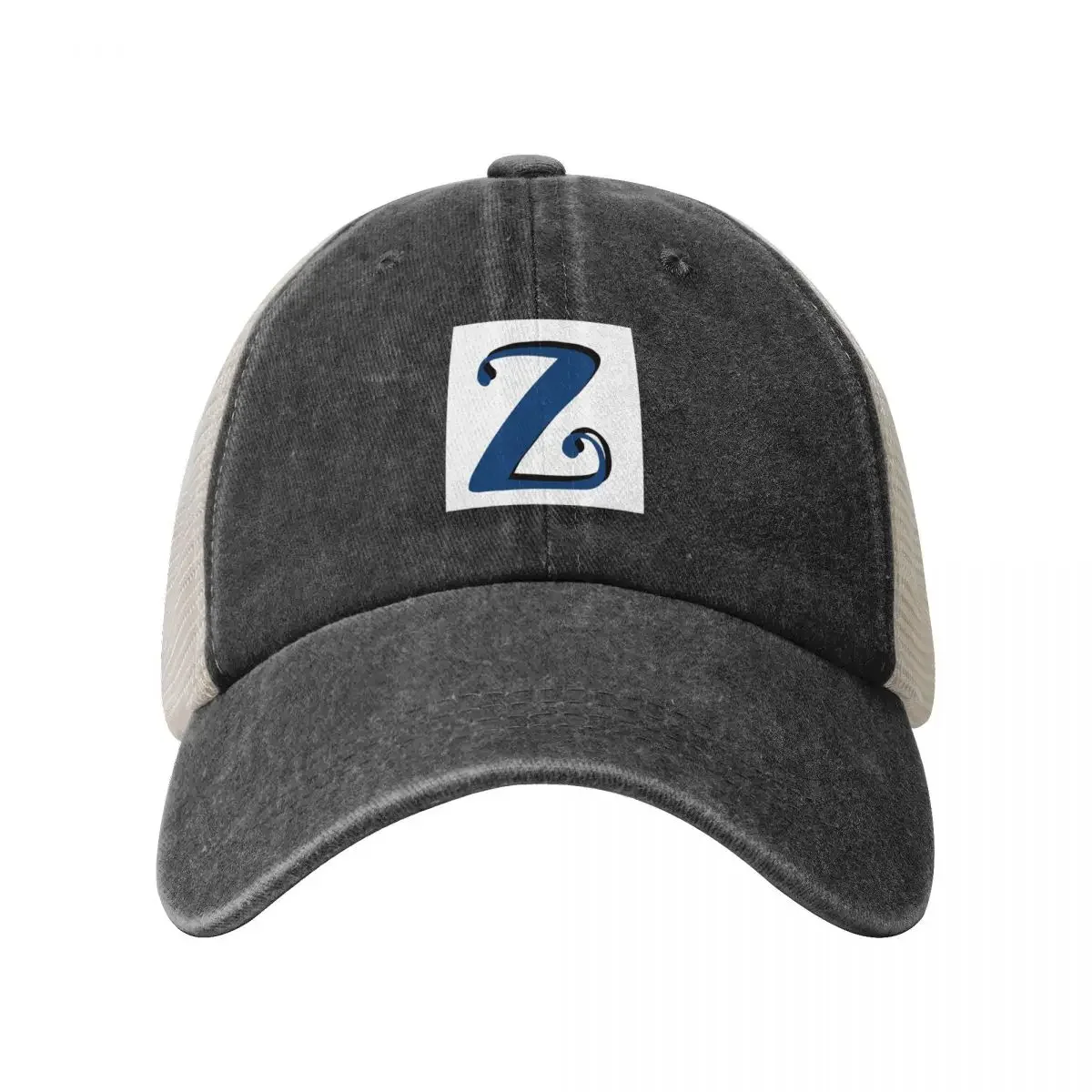 Letter Z blue initial monogram z alphabet Z Baseball Cap Sun Hat For Children Designer Hat New Hat For Women Men's