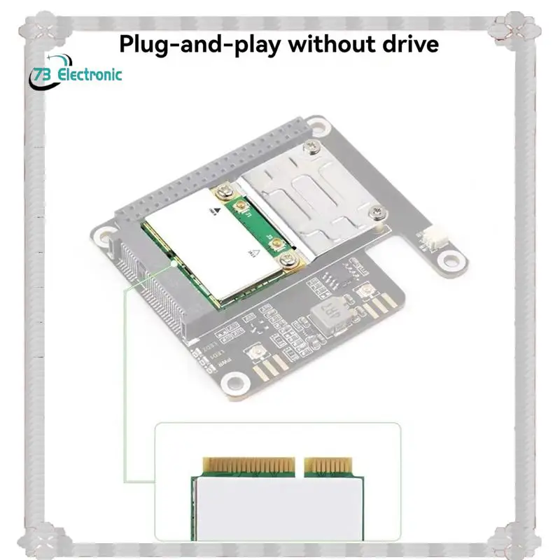 

24-Hour Delivery Waveshare For Raspberry Pi 5 Pcie To Minipcie Expansion Board With 16P Cable GPIO Header Support USB Bluetooth
