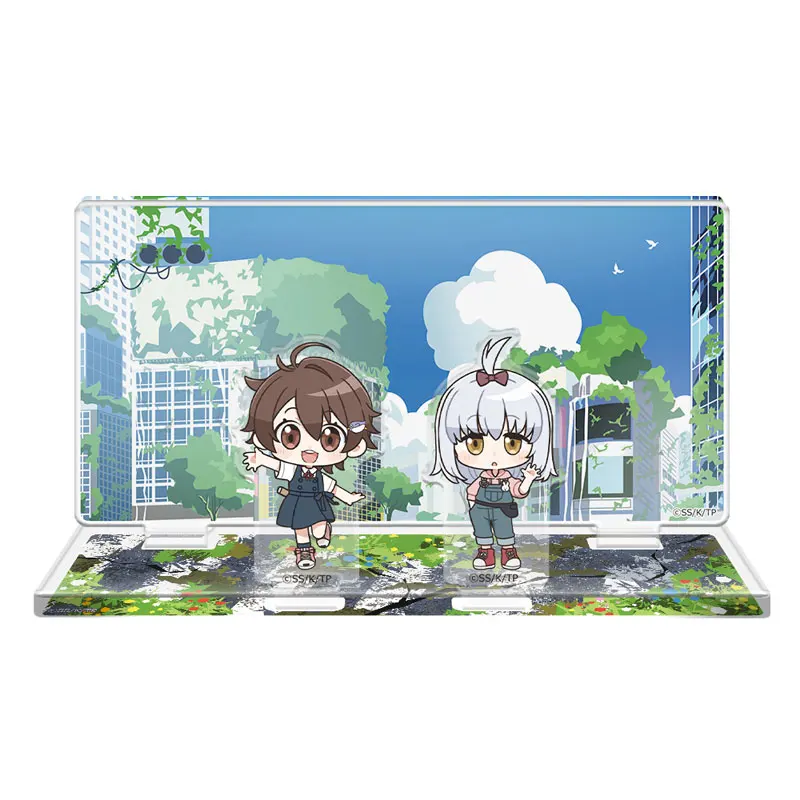 Anime Touring After the Apocalypse Yoko Airi Q-style Scene drawing Acrylic Stand Model Plate Keychains Bedroom decoration