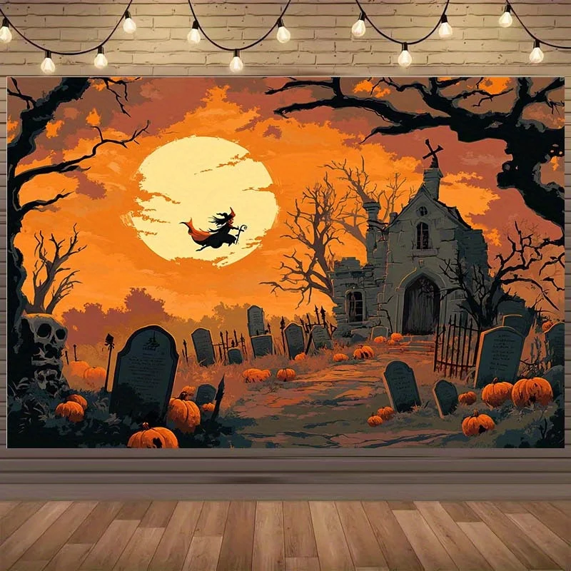 Fonds de photographie pour Halloween : Ombres, citrouilles, fantômes errants et récits effrayants – Toiles de fond de studio BH-85