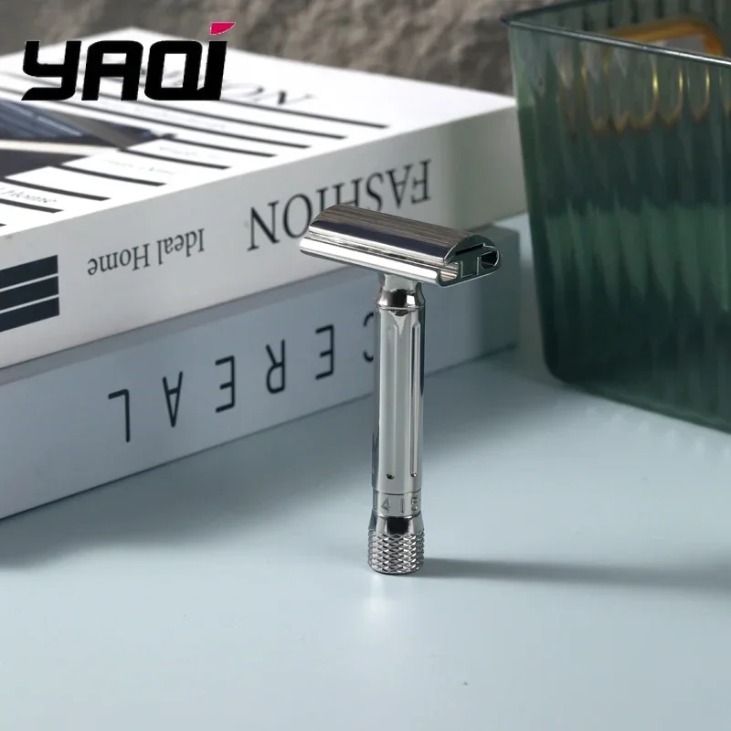 YAQI Avanti Regulowany maszynka do golenia ze stali nierdzewnej, z regulacją szczeliny ostrza (od 0,55 mm do 1,35 mm), profesjonalne narzędzie do pielęgnacji brody w podróży.