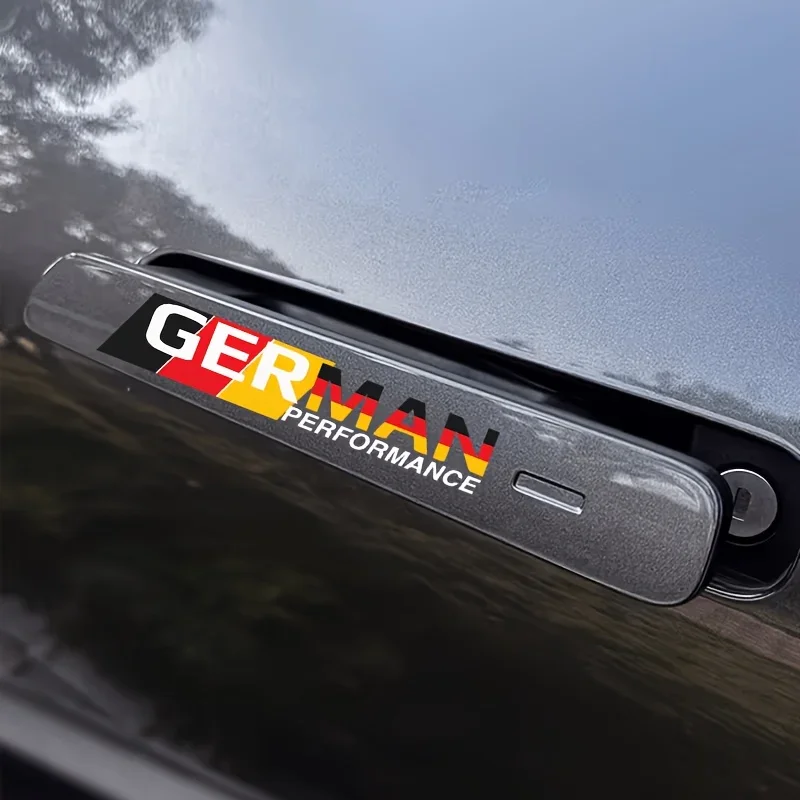 2PCS German Performance Wiper Vinyl Sticker Waterproof Decal for Car Wiper Side Mirror Door Handle Exterior Decor Accessories