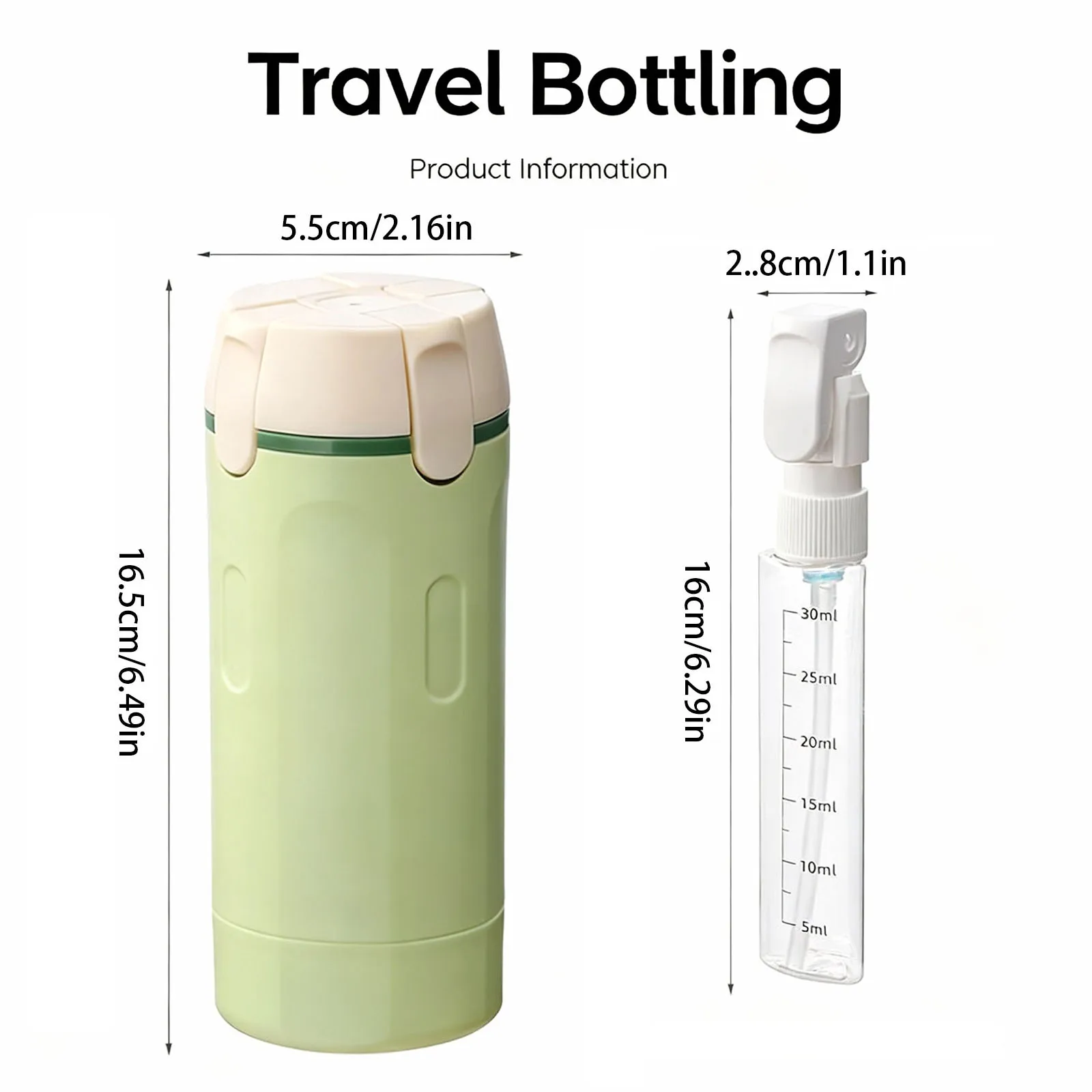 4-in-1 Refillable Bottles, Travel Size Bottles Portable Travel Containers for Lotion and Conditioner 1 set of refillable bottles
