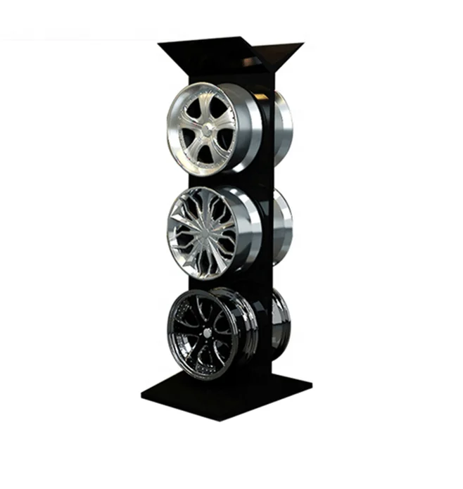 POP Single Sided Car Store Wheels Rim Rack Display Stand Metal Rim Display Rack