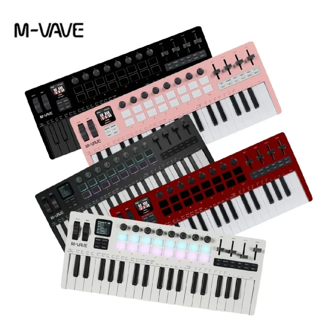 M-VAVE SMK-37 pro 37-Key RGB الخلفية MIDI لوحة المفاتيح 16 DAW المقابض التكتيكية الأساسية سترايك الشبح وضع مزدوج التوصيل والتشغيل للموسيقيين #1