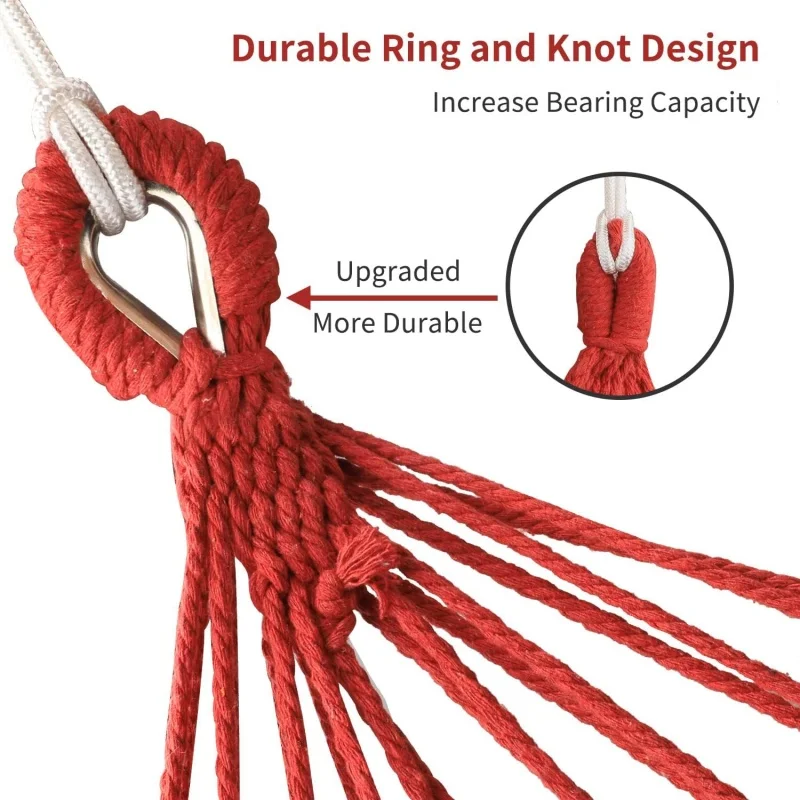 Single Wide Thick Canvas Hammock Outdoor Camping Backpackaging Leisure Swing Portable Hanging Bed Sleeping Swing Hammock image 6