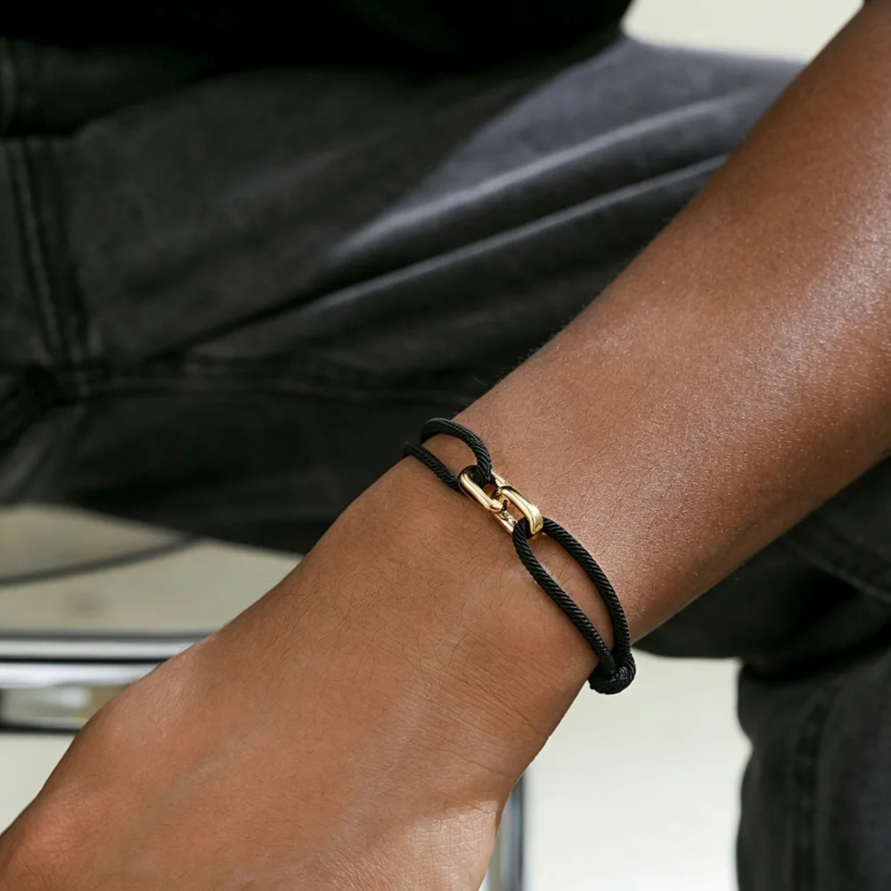 Hip-Hop Schwarzes Milanaise-Seilarmband Retro Herren Kreuz-Verschluss Armband Schmuck Mode Einfaches Damen Armband Accessoires