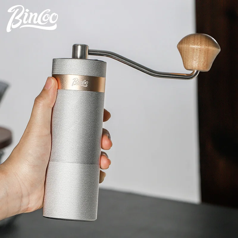 Bincoo Professional 6-Star Hand Cranked Bean Grinder with Hexagonal Precision Steel Grinding Core and Anti-Skid Portable Grinder