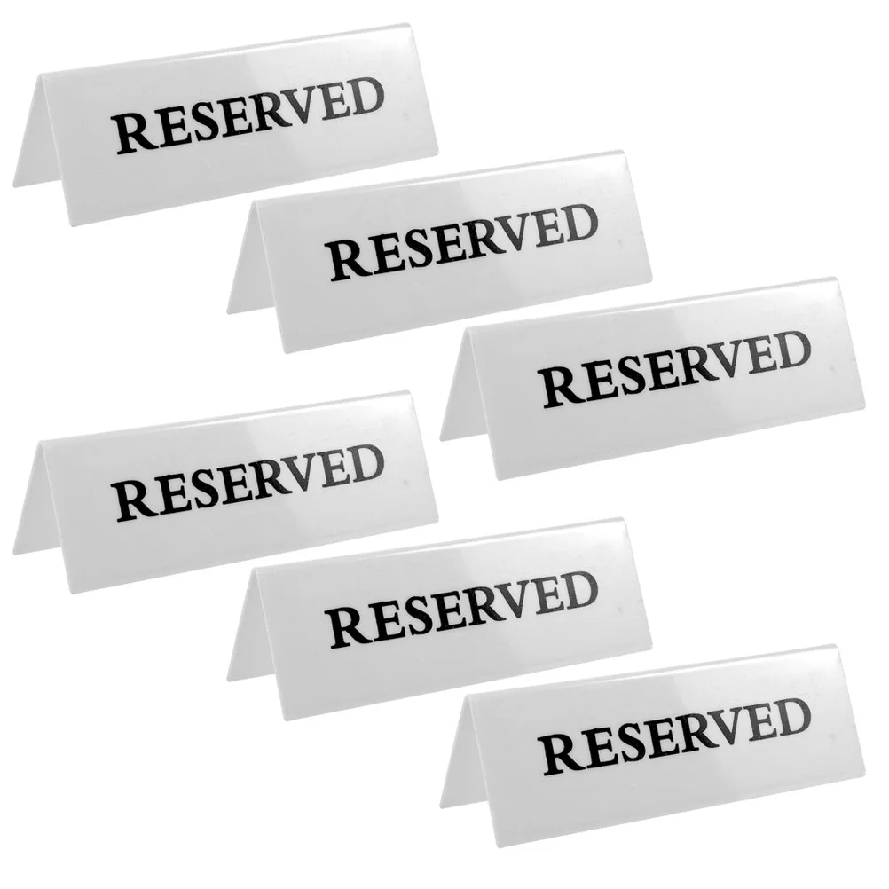 

Reserved Seats Signs Reservation Acrylic Inverted Triangle Hotel Restaurant Table Setting Reminder Tent