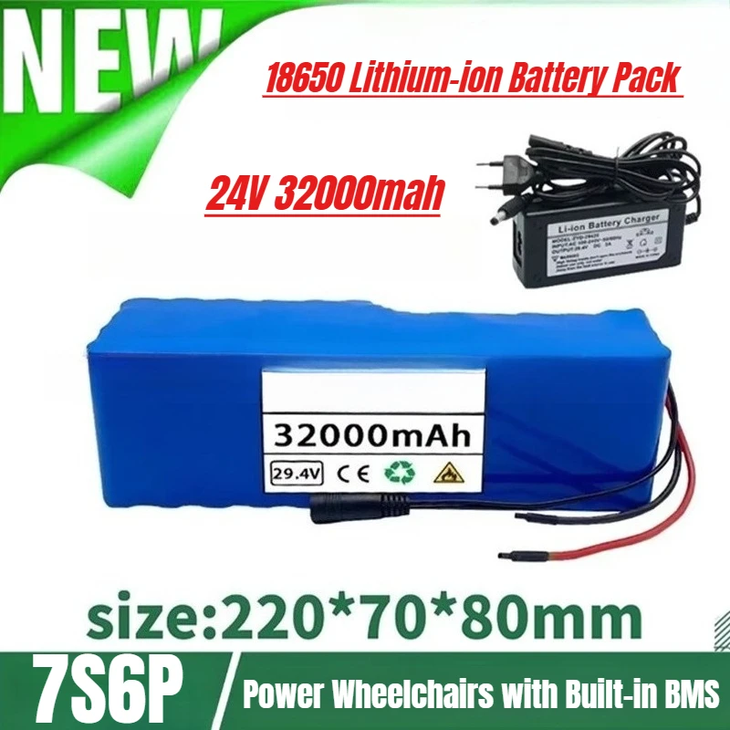 

7S6P 24V 32000mah 18650 Lithium-ion Battery Pack for Power Wheelchairs with Built-in BMS