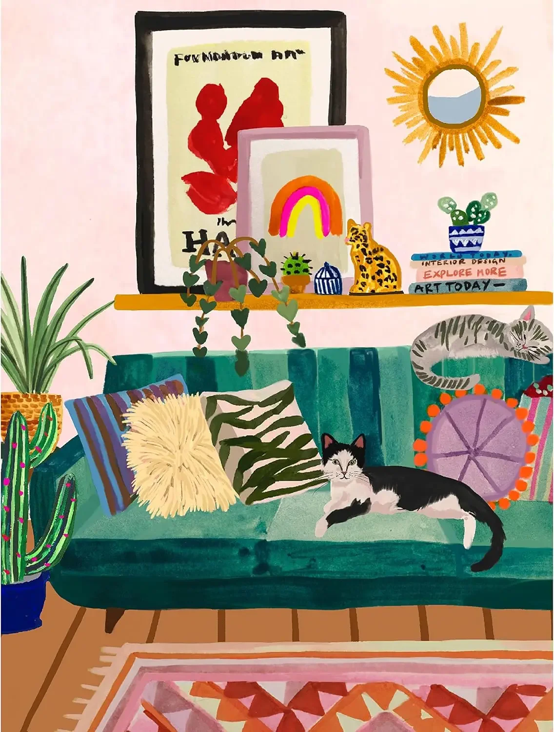 

Деревянный пазл «Кот на диване» для взрослых, 1000/500/300 шт., пазлы для Gameroom, спальни, гостиной, вечеринки, подарок на день рождения