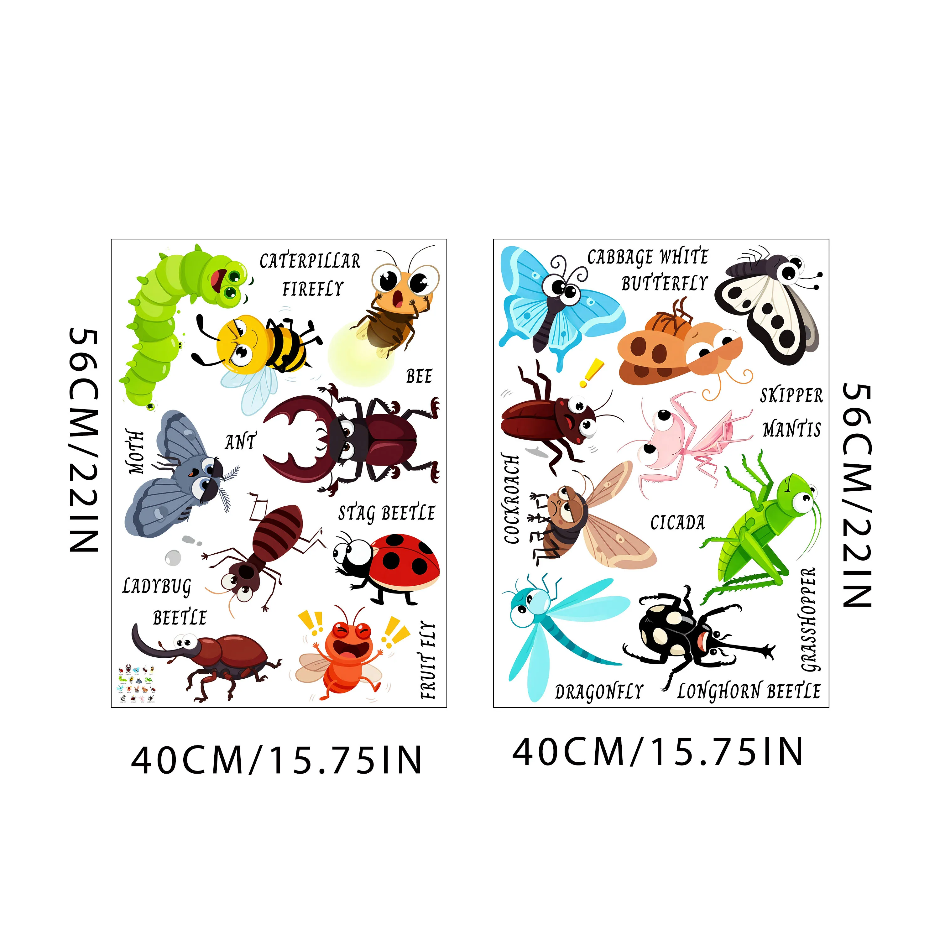 สติกเกอร์ติดผนังลายแมลงการ์ตูน - Kids Education Name บทวิจารณ์และราคา