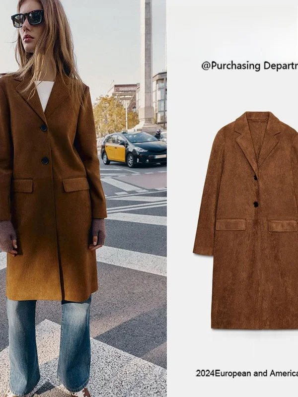 Jaqueta Feminina de Couro Sintético com Efeito Brilhante, Manga Longa, Casual, com Fechamento por Botões, Ideal para Jovens - Coleção Primavera 2026