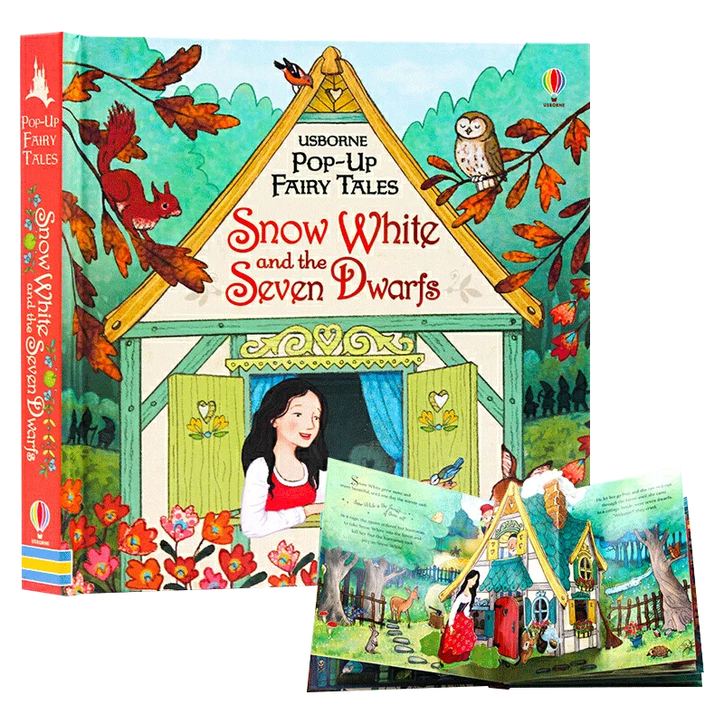 

Pop-Up Fairy tales snow white and the seven dwafs English 3D Flap English Picture Book, Early Education Storybook