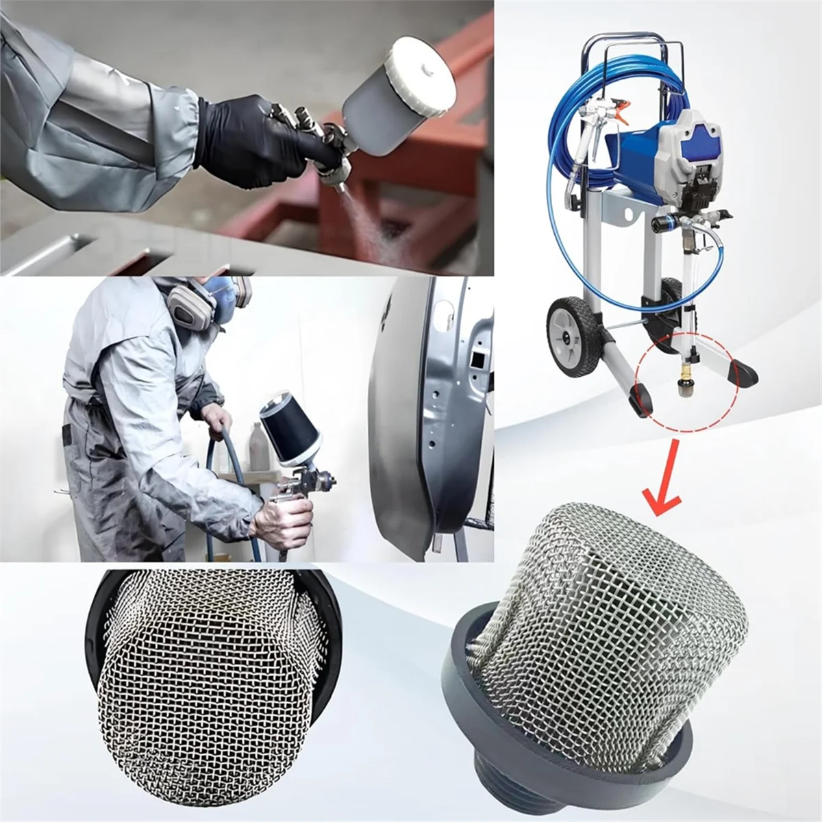 

SSR 5Pack 288716 Airless Paint Sprayers Inlet Suction Strainer,Replacement Inlet Strainer Screen for Airless Paint Sprayers
