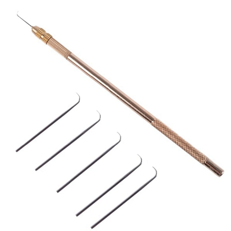 

Wig Crochet 10Pcs Ventilating Needles +1 Brass Holder For Lace Wig Needle Hairpiece Knotting Hook Sets Beaded Hook