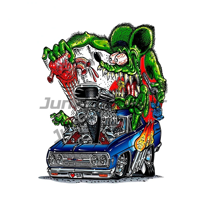 Rat Fink Hot Rod Premium Quality Car Sticker Car Window Motocross Racing Laptop Helmet Trunk Wall Vinyl Decal