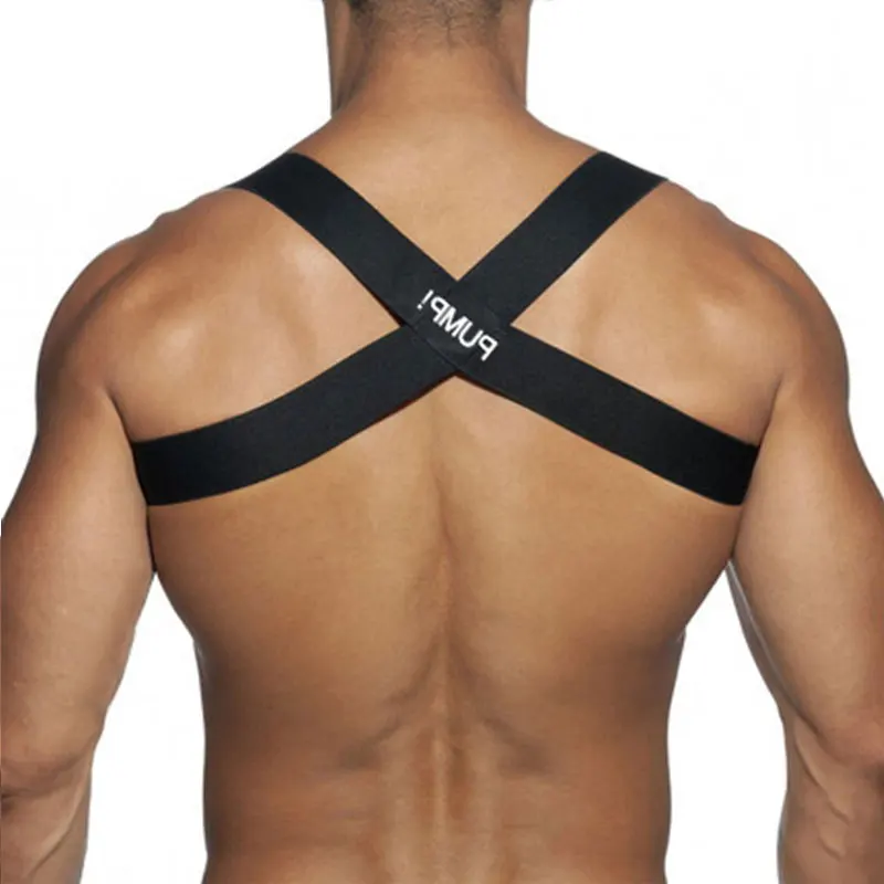 2022 Elastic Band Harness Hollow Costume Men Bodysuite Men Sexy Shoulder Straps Chest Bondage Muscle Halter Belt Club Party