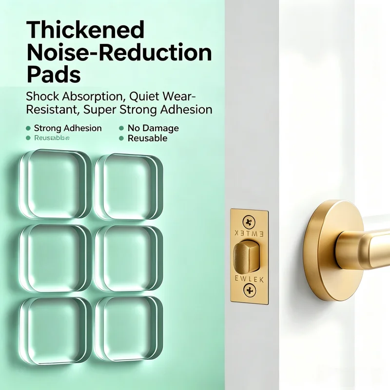 Self-Adhesive Clear Silicone Bumper Pads, Invisible Door Handle Wall Protector, Shock Absorbing Anti-Collision Sticker for Hom