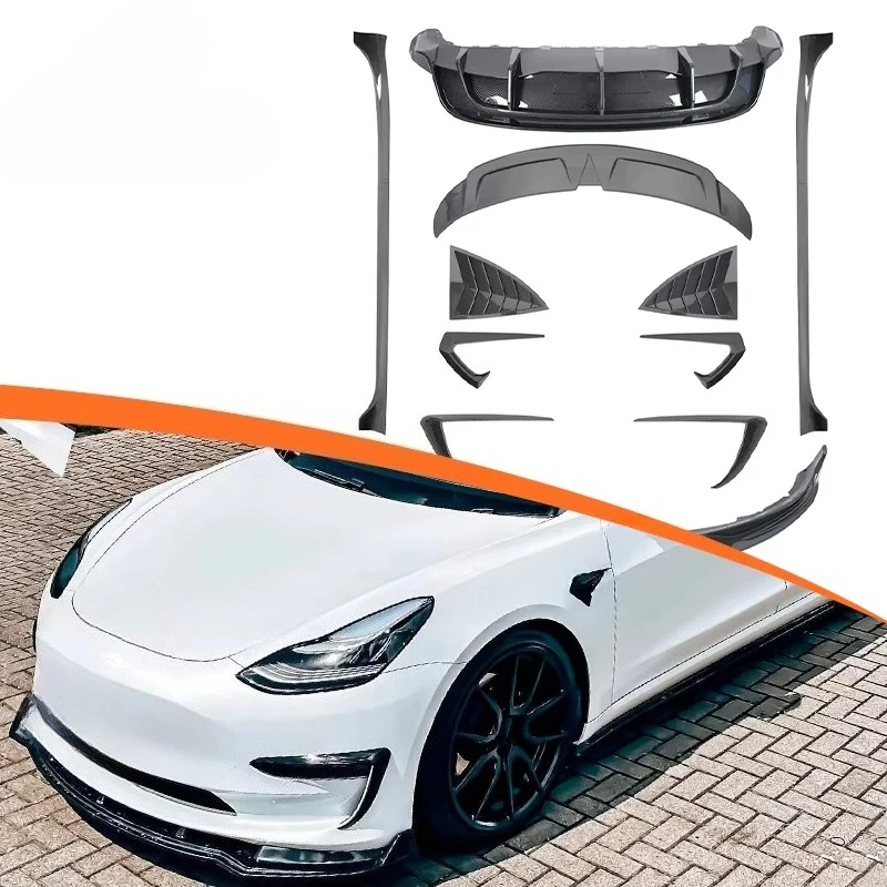 Für 2019-2024 Model Y Sport-Bodykit Frontlippe Seitenschweller Hecklippe Spoiler ABS Kotflügel Luftdamm Einfache Installation Großhändler