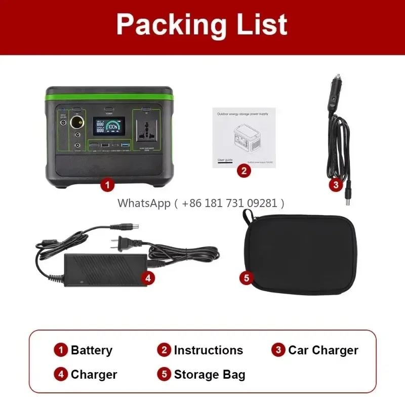 Newest Version AC DC Output 499Wh Home Appliances Solar Power 500W Portable Power Generator Station