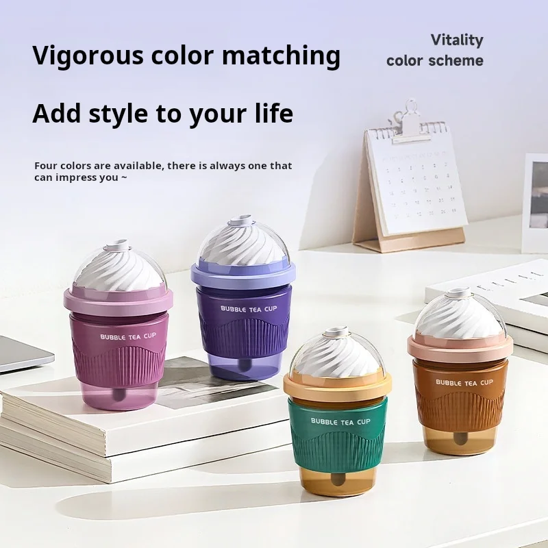 Bubble Tea Cup Humidifier USB Portable Mini Mist Maker 200ml Quiet Desktop Air Humidifier With Night Light For Home Car Office B