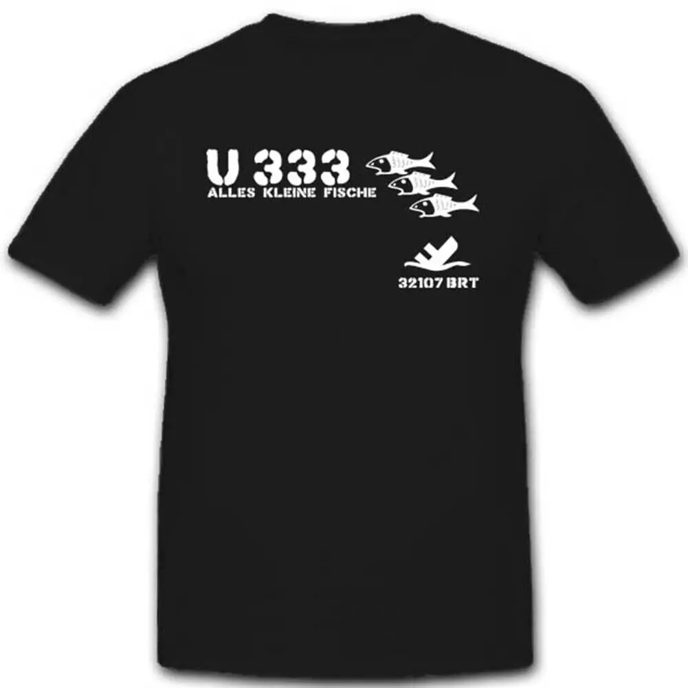 German Naval U-Boat U-333 Submarine Tower Crest T-Shirt 100% Cotton O-Neck Short Sleeve Summer Casual Mens T-shirt Size S-3XL