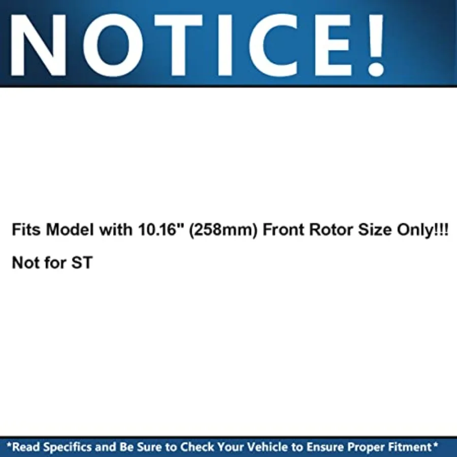 طقم فرامل امامي لسيارة فورد فييستا 2011-2019 مع 10.15 دوارات وسيراميك ومنصات بديلة نظام فرامل عالي الأداء متين