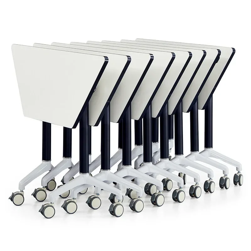 Trapezoidal desk training institution foldable training conference mobile splicing hexagonal for office Furniture