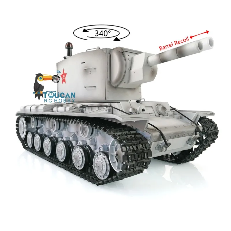 HENG LONG 1/16 7.0 Upgraded Soviet KV-2 RTR RC Tank Gigant 3949 360° Turret Gearbox Tracks Remote Control Toys Car TH20015-SMT4